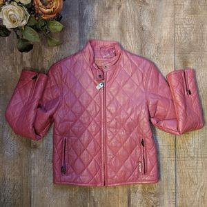 Pink Leather Jacket Women's sz Small
